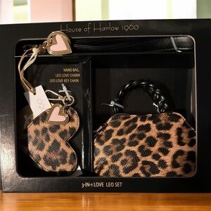 House of Harlow 1960 Leopard and Pink Heart Charm Set